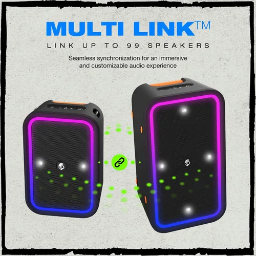 Miniatura 7 de Skullcandy Stomp XL Altavoz Bluetooth - Altavoz portátil inalámbrico impermeable IPX7, con espectáculo de luz LED y modos estroboscópico, batería