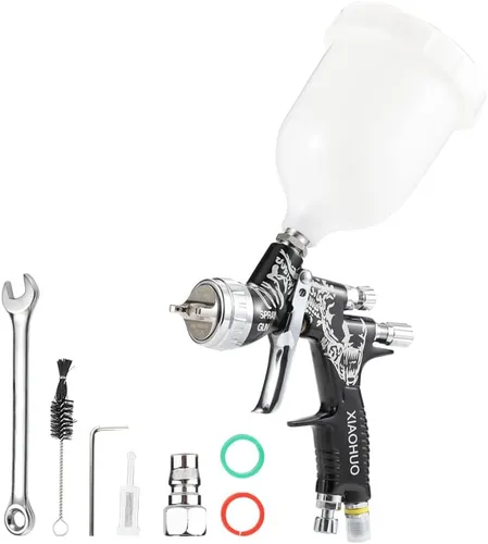 Miniatura 3 de Automotriz Reacabado Spralien Reborn Black Spray Gun PRO LITE TE20 1.3tip 20.3 fl oz Copa