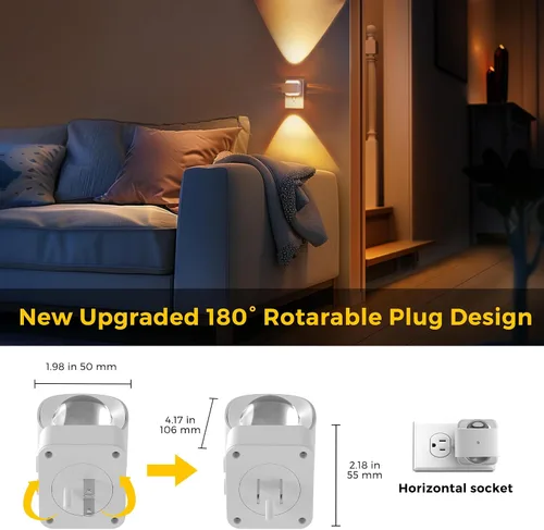 Miniatura 8 de L LOHAS LED Proyector de luz nocturna, luces nocturnas enchufables a la pared, 2000 K/3000 K/5000 K, luz nocturna de temperatura de color ajustable