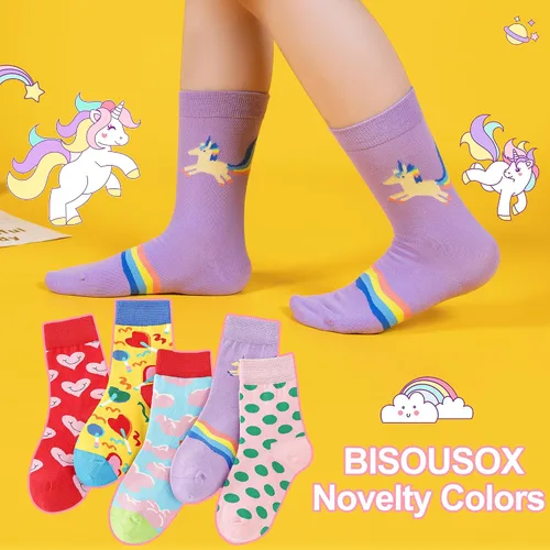 Miniatura 5 de BISOUSOX Girls Socks 6-8 Years Old Unicorn Fun Crazy Novelty Funny Silly Socks for Kids Boy Girl Birthday Christmas Gift