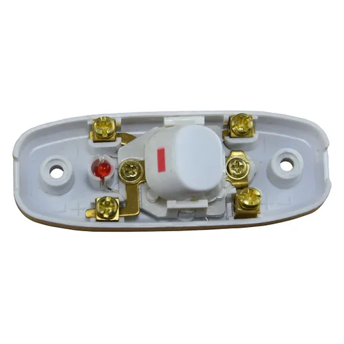 Miniatura 2 de Interruptor de cable en línea de encendido/apagado 10A 250V lámpara de repuesto para lámpara de mesa, escritorio, luz de cama Gw320. Blanco