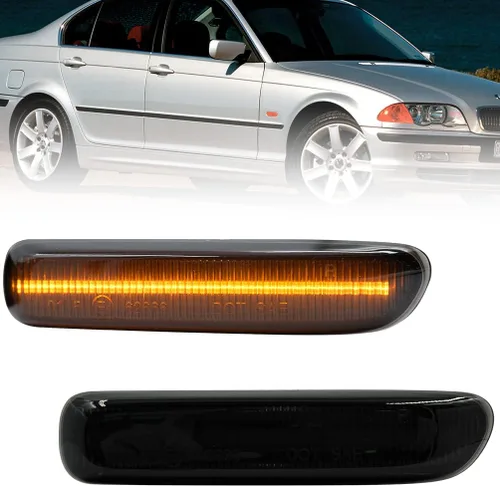 Miniatura 8 de Faros de Marca Lateral de Lente Transparente para BMW E46 1999-2001 Serie 3 Sedán E46 y 1999-2003 Serie 3 Coupé E46 LED Ámbar Delantero Marcador