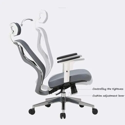 Miniatura 3 de Cómoda silla de oficina con respaldo ergonómico Silla de oficina giratoria con brazos ajustables de apoyo (un color)
