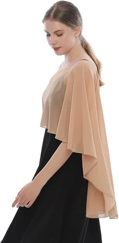 Miniatura 5 de LMVERNA Chal para mujer, capas formales de gasa, ligeras, transparentes, para cubrir el vestido