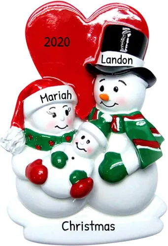 Miniatura 12 de Adorno de Navidad 3D de familia de 3 2025, adornos de Navidad familiares personalizados 2025 Recuerdo de baby shower para recién nacidos, adornos