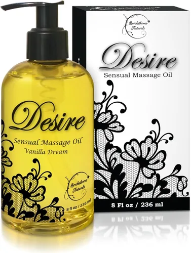 Desire - Aceite de masaje sensual para una cita nocturna | Perfecto para parejas | Aceite corporal hidratante de vainilla | Todo natural con