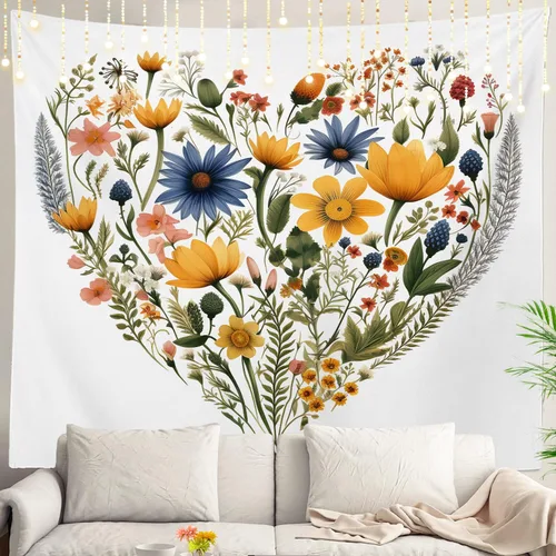 Miniatura 104 de Shrahala Tapiz de pared con paisaje de lago de otoño, bosque amarillo, para colgar en la pared, tapiz grande, decoración de fibra de poliéster