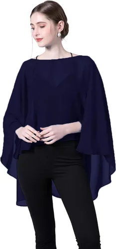 Miniatura 5 de Baoqiya Capa de gasa transparente capelets larga poncho para mujer talla grande
