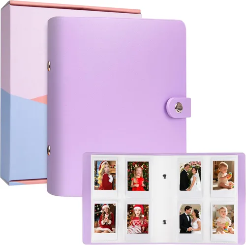 Miniatura 16 de Álbum de fotos de 256 bolsillos para cámara Fujifilm Instax Mini, libro de fotos con cubierta de cuero para fotos Polaroid, álbum de fotos de 2x3