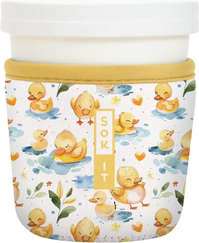 Miniatura 20 de Sok It IceCreamSok - Funda de neopreno aislada (flores abstractas, pintas de helado cónicas)