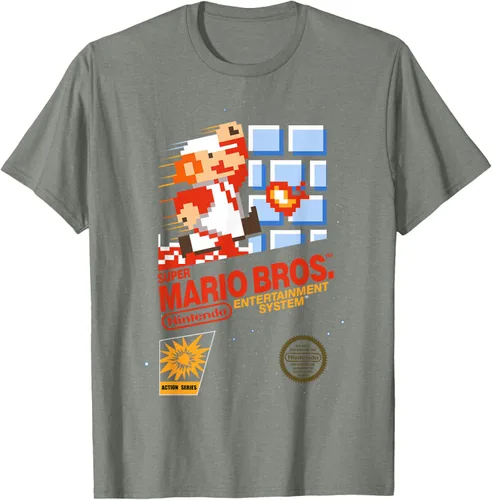 Miniatura 24 de Super Mario Dashin - Camiseta gráfica de acción, ajuste clásico, cuello redondo, color negro
