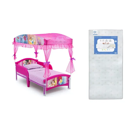 Miniatura 13 de Delta Children Cama Infantil con Dosel, Princesa de Disney y Organizador de Almacenamiento de Juguetes Diseño y Almacenamiento de 6 Compartimientos