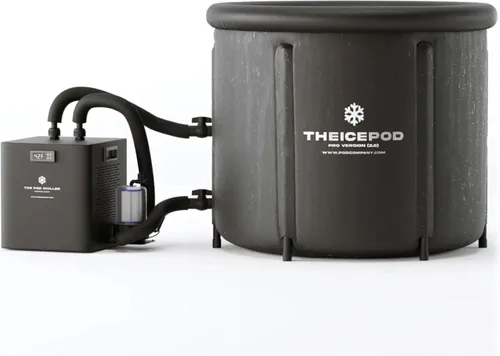 Miniatura 12 de The Pod Company Bañera de hielo estándar, bañera de inmersión fría de 84 galones con tapa de cubierta, bañera inflable portátil para adultos