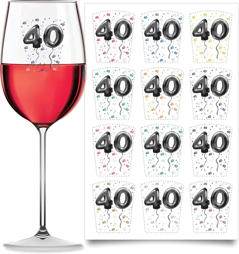 Miniatura 17 de Wine Wear Marcadores de bebidas, 12 unidades, calcomanías adhesivas reutilizables para revelación de género para baby shower (bebé niño)