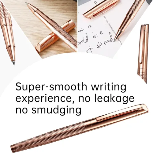 Miniatura 3 de Rollerball - Bolígrafos de tinta líquida para mujer, caja de lujo, tinta negra, bolígrafo recargable para oficina ejecutiva, profesional, regalo