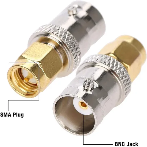 Miniatura 3 de Adaptador coaxial SMA macho a BNC hembra, adaptador coaxial RF, conector coaxial SMA a BNC macho hembra (todo cobre)