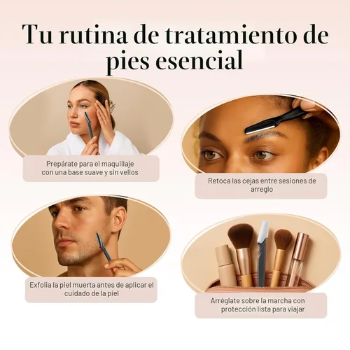 Miniatura 6 de Kitsch Dermaplane - Maquinilla de afeitar facial para mujeres y hombres, maquinillas de afeitar para cejas y afeitadora facial - Maquinilla de Negro