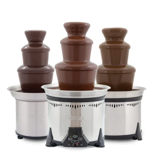 Miniatura 6 de Fuente de chocolate casera Sephra "Elite". Modelo de 18", 4 pines, tazón removible. Chocolate de hasta 6 libras, ideal para hasta 50 invitados. Base