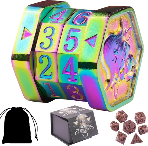 Miniatura 8 de MTG Life Counter Wheel - Contador de vida de metal MTG, juego de dados pequeños, embalaje de caja de regalo para tarjetas, juegos de mesa Colorido