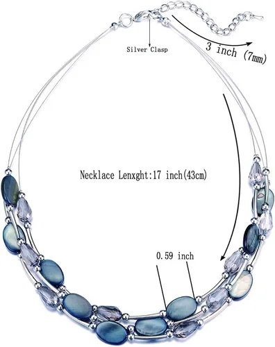 Miniatura 5 de Collar a capas con cristal para mujer, gargantilla con cadena de plata gruesa, regalo de cumpleaños para mujer