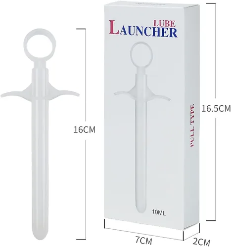Miniatura 4 de Jeringas aplicadoras de lubricante reutilizables, lanzador de inyector de lubricante con escalas precisas, lubricante anal personal de 6.5 pulgadas