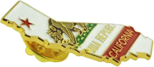 Miniatura 3 de PinMart Pin de solapa de bandera en forma de estado