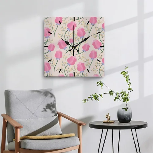 Miniatura 4 de Petal Pink Flower Floral Rose Battery Operated Clock Wall Clocks Battery Operated Clock for Wall Decorative Clocks Garage for Kitchen Bathroom