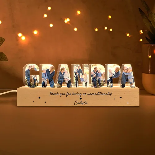 Miniatura 10 de Luz nocturna LED personalizada con collage de fotos, foto personalizada con cualquier cita y nombre, Navidad, amistad, regalos de cumpleaños