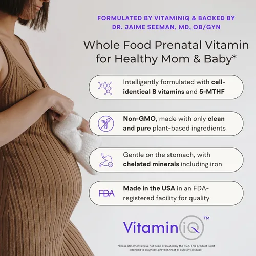 Miniatura 2 de Vitaminas prenatales de alimentos integrales (120 cápsulas), apoyo natural para la salud materna y fetal, multivitamínico prenatal para mujeres