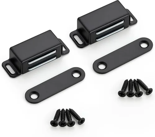 Miniatura 15 de Ravinte - Paquete de 8 cierres magnéticos para puerta en negro, imanes de gabinete negro mate, cierre magnético fuerte para gabinetes de cocina