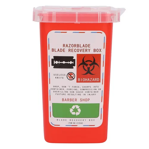 Contenedor de cuchillas de eliminación Peluquería Peluquería Cuchillo de afeitado Caja de recogida de eliminación de cuchillas (rojo)