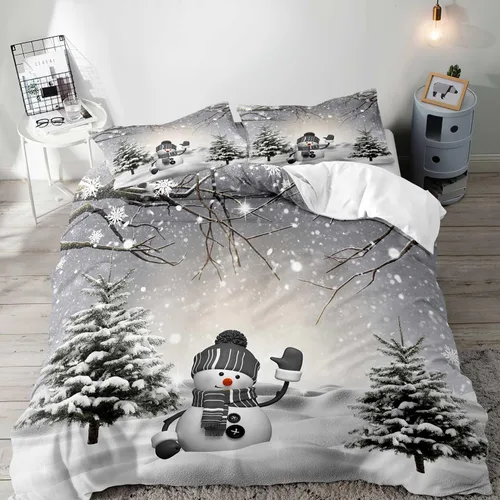 Miniatura 24 de LUVIVIHOME Juego de 3 Piezas de Funda de Edredón de Navidad Tamaño Queen, Juegos de Ropa de Cama, Funda de Edredón a Cuadros Búfalo Negro y Rojo