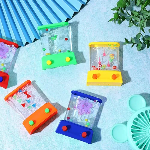 Miniatura 7 de Zhanmai 16 Piezas Juegos de Agua de Mano Mini Arcade Pez Lanzamiento de Anillos Baloncesto, Lanzamiento de Anillos de Agua Juguetes de Mano