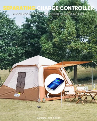 Miniatura 4 de Controlador de cargador solar portátil para panel solar, entrada DC7909/Anderson 9.6V-32V, 24W USB-A/60W USB-C puerto de salida de carga rápida