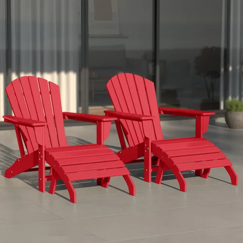Miniatura 15 de WestinTrends Dylan - Silla Adirondack para exteriores con otomana, juego de 2 piezas, color negro