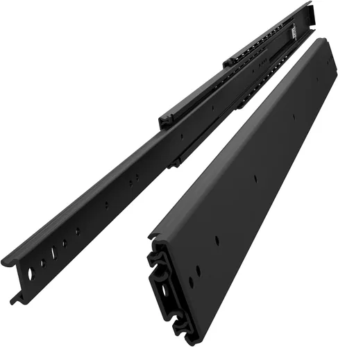 Miniatura 8 de VADANIA Deslizador de cajón resistente de 12 pulgadas sin cerradura #VA2053-b, acero laminado en frío electrochapado negro, 2 pulgadas de ancho