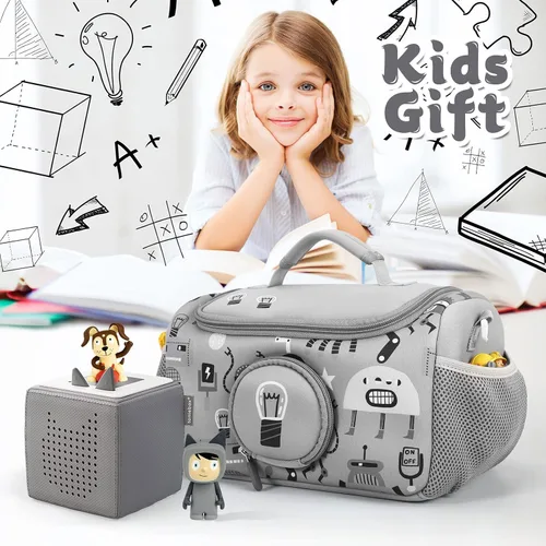 Miniatura 6 de Estuche de Transporte OUKNAK para el Set Inicial de Toniebox, Bolsa de Almacenamiento para Portador de Toniebox 2, Estuche de Transporte para Gris