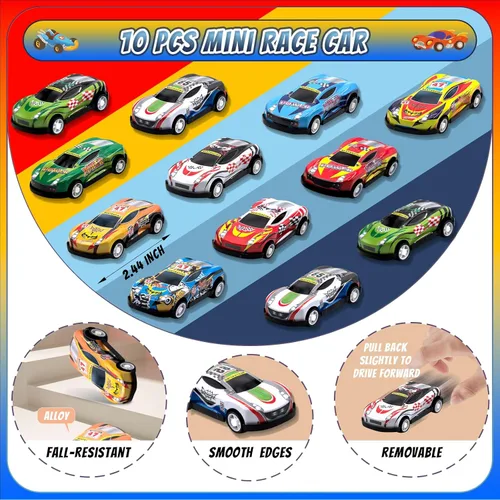 Miniatura 2 de Juego de 120 piezas de regalos de fiesta de coche de carreras con llaveros, pulseras de golpear, pegatinas de tatuajes, pulseras, cajas