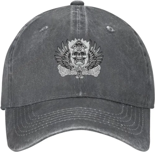 Miniatura 2 de Cowboy Hat Trendy Hats for Man and Women Djustable Four Season Outdoor Baseball Cap of Hell Skull with Angel Deep Heather