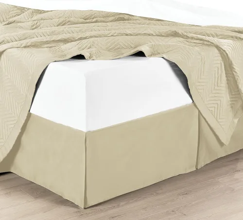 Royal Hotel Bedding Elegante falda de cama plisada a medida, falda de cama de calidad de hotel fabricada con esquinas divididas y una caída de 14