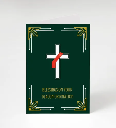 Miniatura 10 de Tarjeta de felicitación de aniversario de ordenación con sobre, diseño cristiano de vitrales con mensaje de bendición, tarjeta religiosa premium
