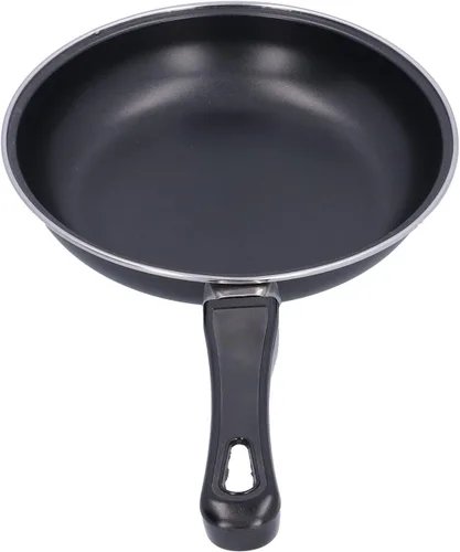 Miniatura 10 de Sartén antiadherente de acero inoxidable de 7.9 pulgadas, sartén profesional redonda negra con mango cómodo, sartén reutilizable para crepes, 7.9 in