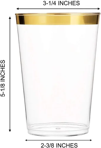 Miniatura 2 de Tebery Paquete de 100 vasos de plástico transparente para fiestas, vasos desechables de plástico de 16 onzas, elegantes vasos de fiesta, vasos