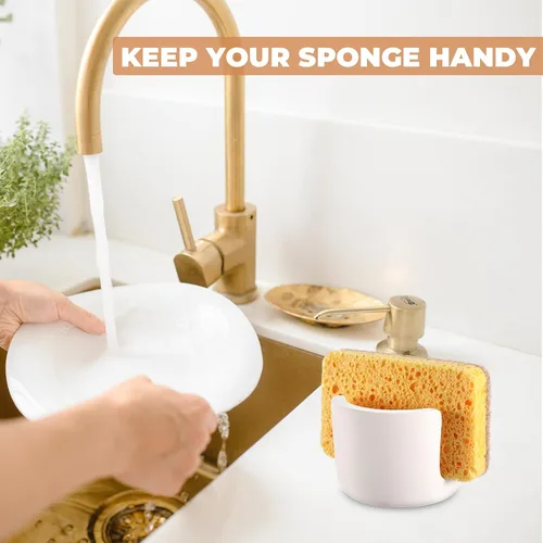 Miniatura 4 de Soporte de esponja de diatomita para fregadero de cocina, organizador de secado de piedras para fregadero de agua y secado rápido, organizador