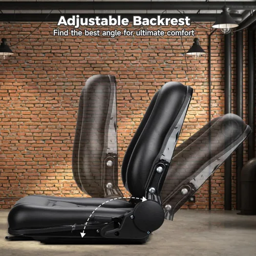 Miniatura 4 de yeesport Asiento de Montacargas Asiento Universal de Tractor, Asiento Plegable de Montacargas con Respaldo de Ángulo Ajustable, Cómodo Asiento