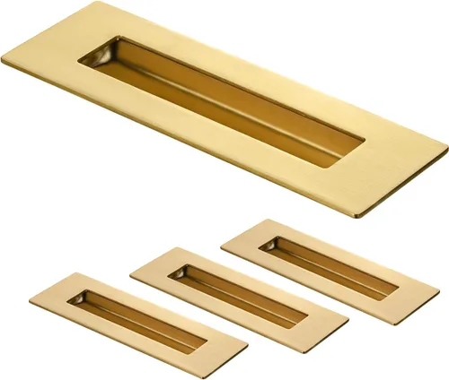 Miniatura 20 de HOMOTEK Paquete de 4 tiradores de puerta corrediza empotrados de 5.91 pulgadas para puertas corredizas de granero, cajón de gabinete, tamaño pequeño