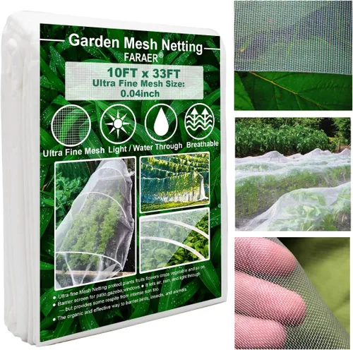 Miniatura 10 de Red de Malla Ultra Fina para Jardín, FARAER Cubiertas para Plantas 8'x24' Red de Jardín para Proteger Plantas Vegetales Frutas Flores Cultivos