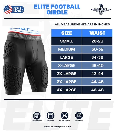 Miniatura 7 de Exxact Sports Elite - Faja de fútbol para adultos con 5 almohadillas para hombres con bolsillo para tazas, pantalones cortos de compresión