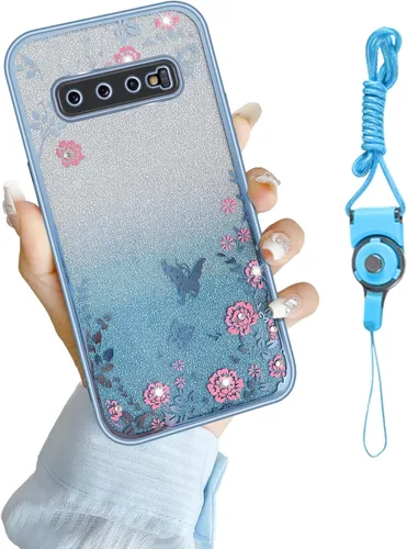 Miniatura 13 de Funda para Note 10, Galaxy Note 10 para mujer, cambio gradual con purpurina, cristal suave, TPU elegante, mariposa, floral, corazón, transparente