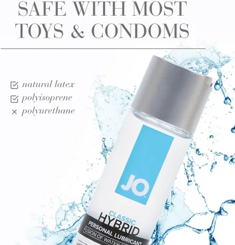 Miniatura 4 de JO Lubricante personal híbrido clásico, lubricante a base de agua y silicona de larga duración para hombres, mujeres y parejas, 8 onzas líquidas